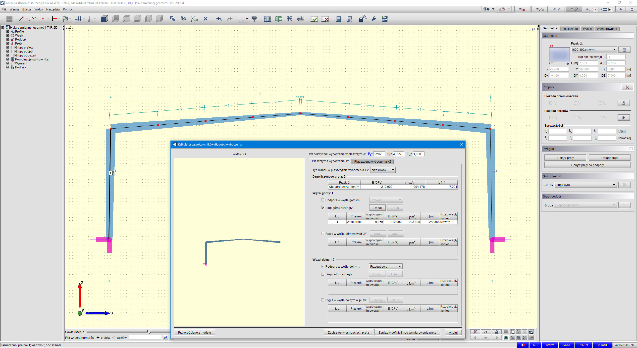 R2D2-EuroStal TAPERED - Profile zbiene | INTERsoft program CAD
