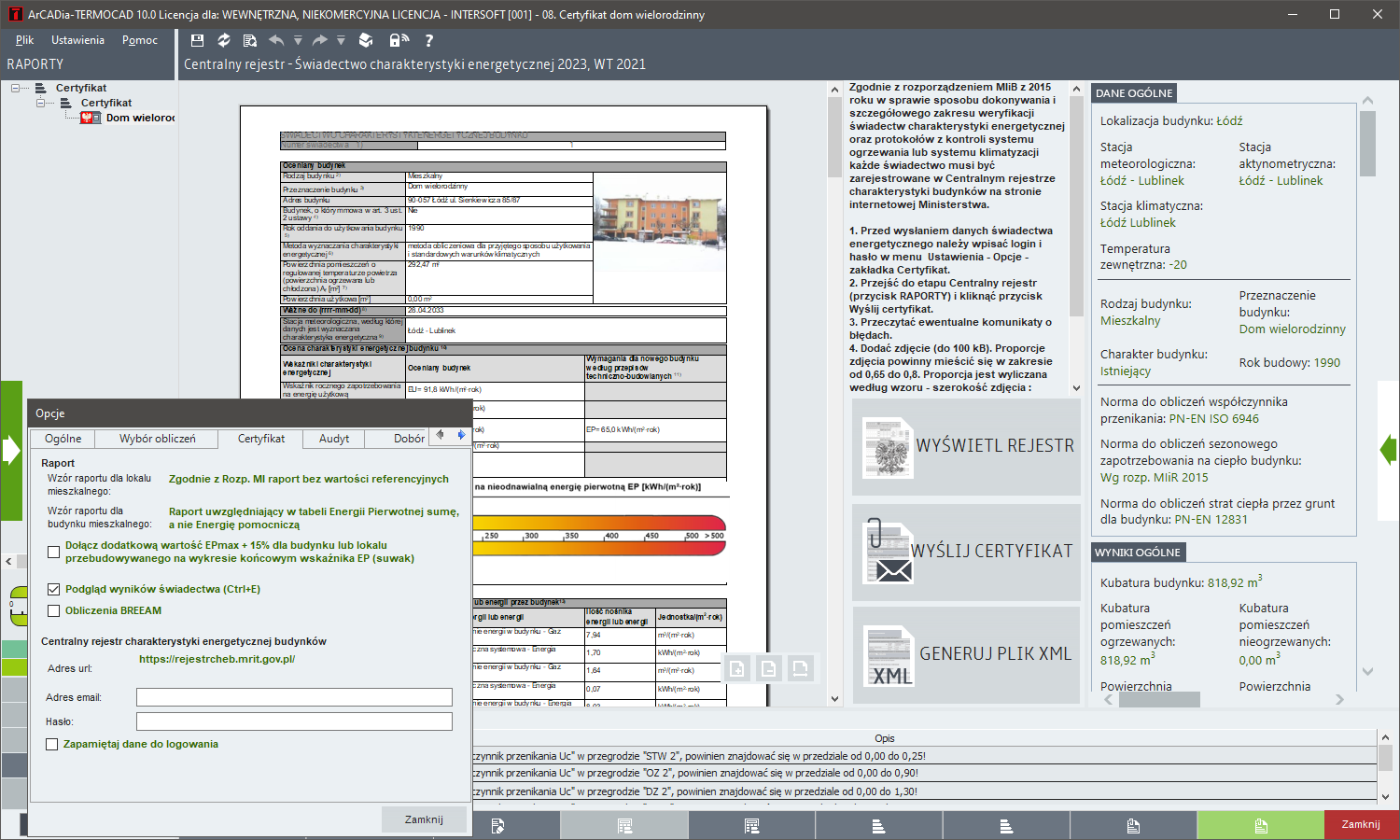 aktualizacja do ArCADia-TERMOCAD CHE 10 z wersji CHE 8 | INTERsoft program CAD