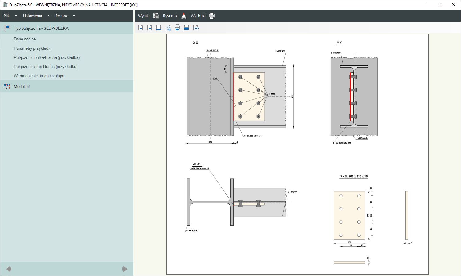EuroZcza SUP-BELKA + DXF 2.0 | INTERsoft program CAD
