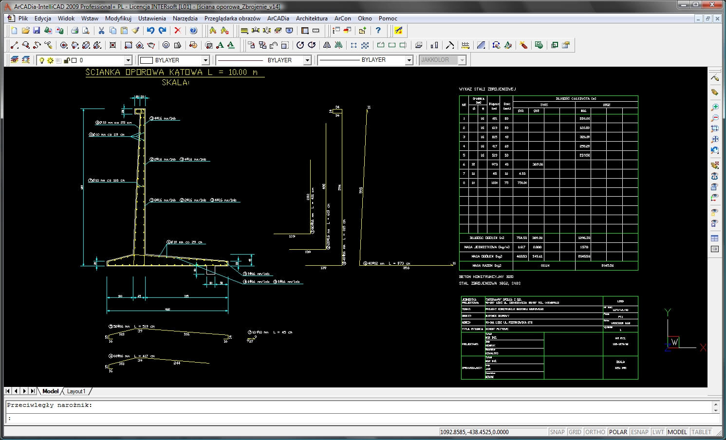 Konstruktor – ciana oporowa - licencja roczna | INTERsoft program CAD