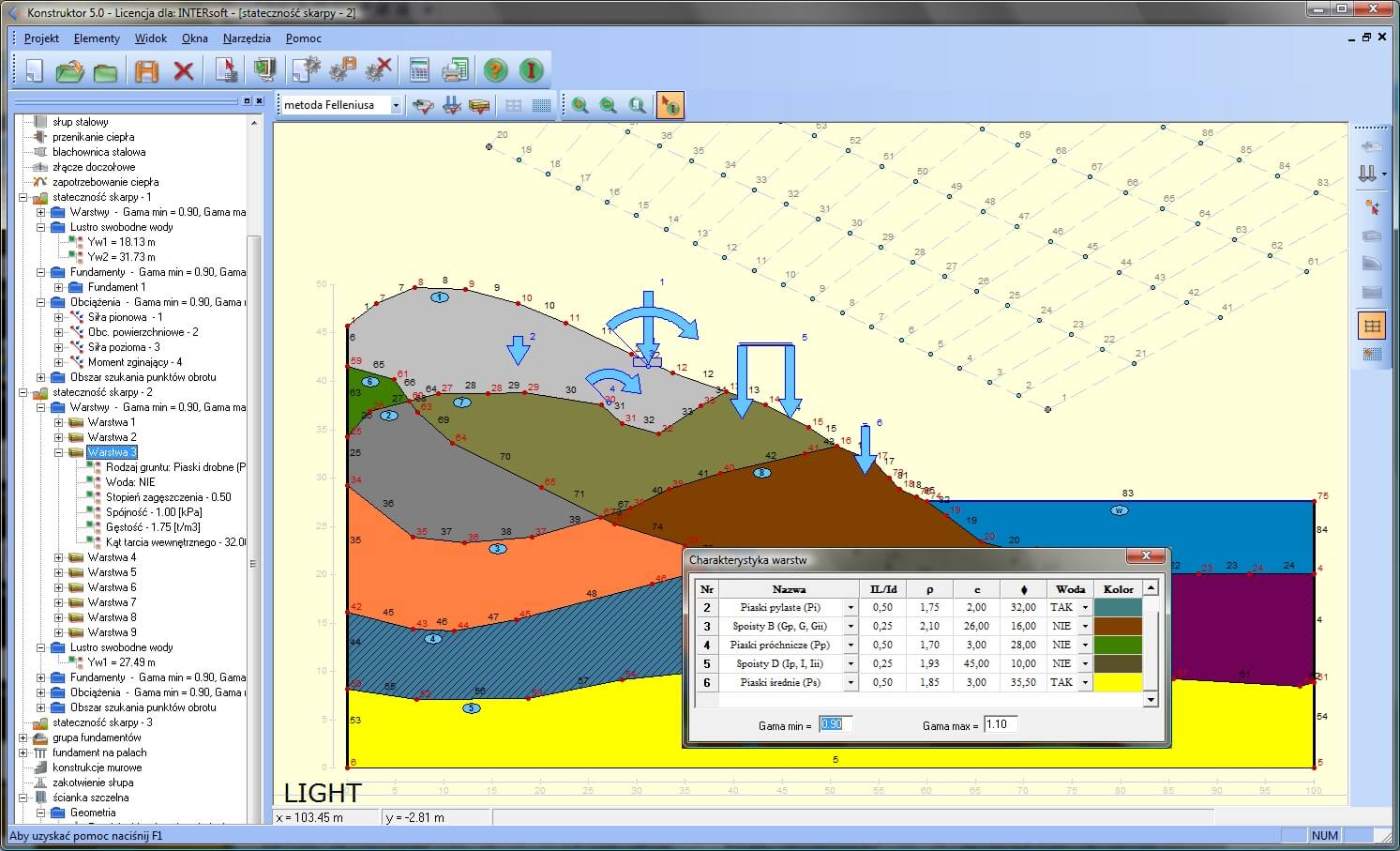 Konstruktor – Stateczno skarp i zboczy PRO | INTERsoft program CAD