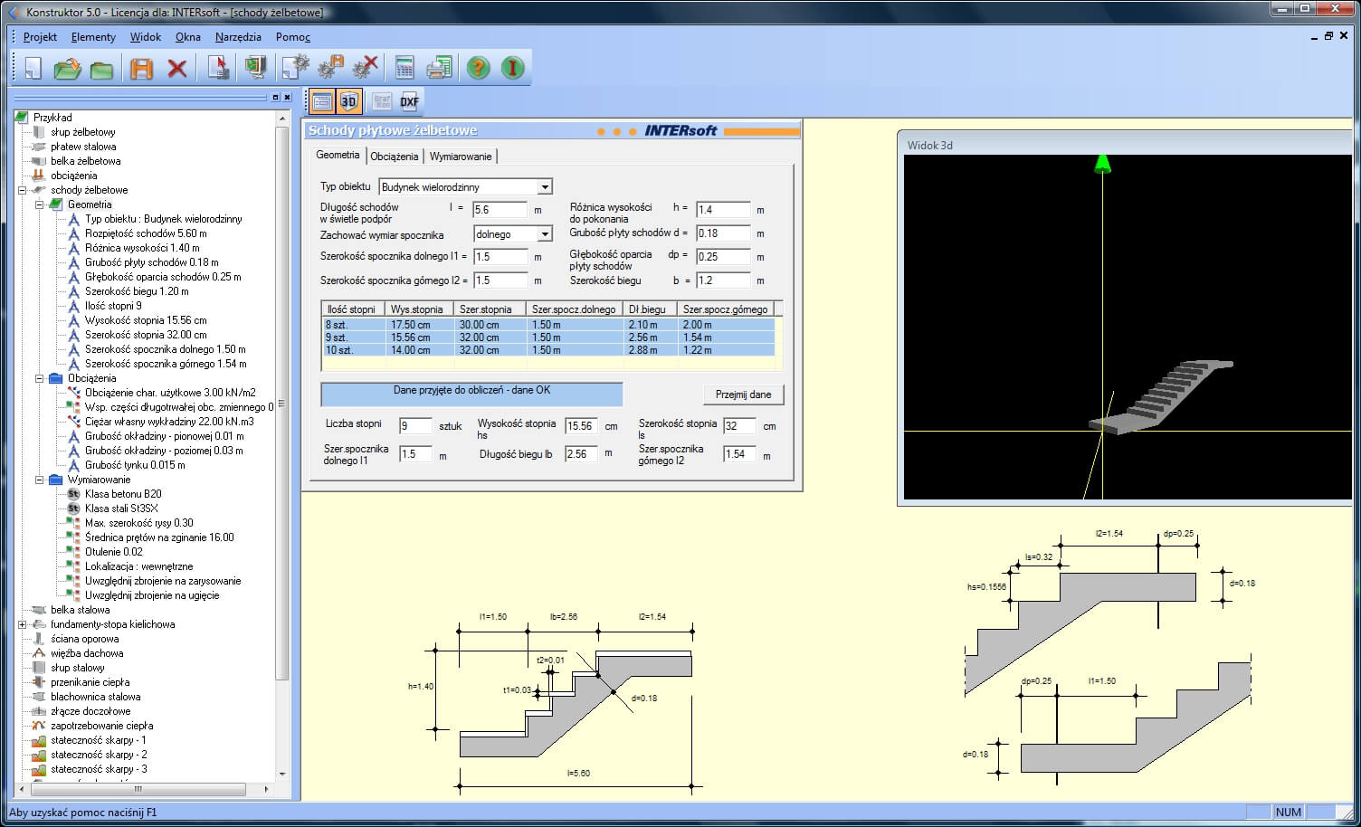 Konstruktor – Schody pytowe | INTERsoft program CAD