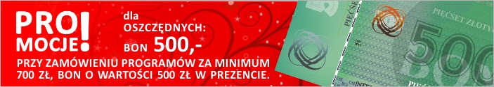 Sprawdź warunki promocji Kup programy i odbierz bon na 500,- zł