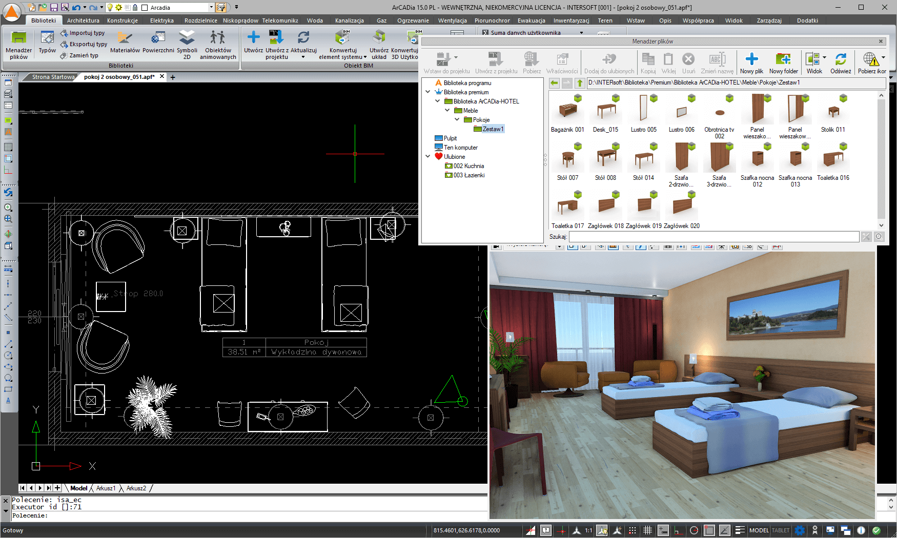 Aktualizacja Biblioteka ArCADia-HOTEL do wersji 15 | INTERsoft program CAD