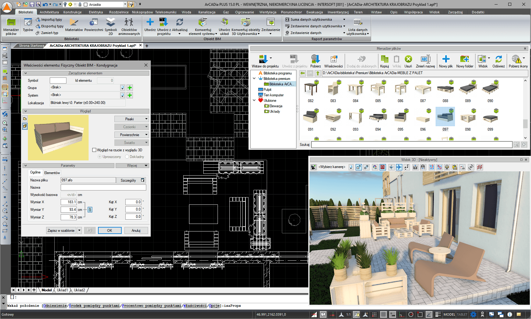 Biblioteka ArCADia-MEBLE Z PALET 15 | INTERsoft program CAD