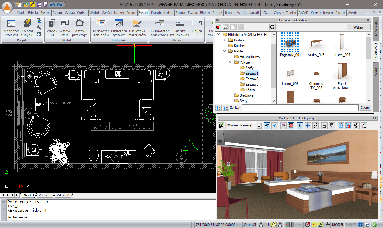 Biblioteka ArCADia-HOTEL | INTERsoft program CAD