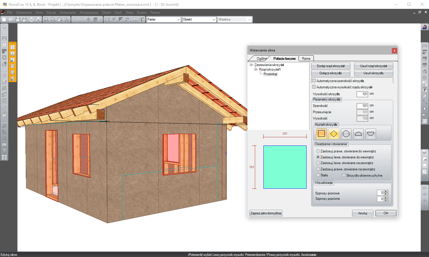 Aktualizacja do WoodCon 10 Dach + ciana  | INTERsoft program CAD