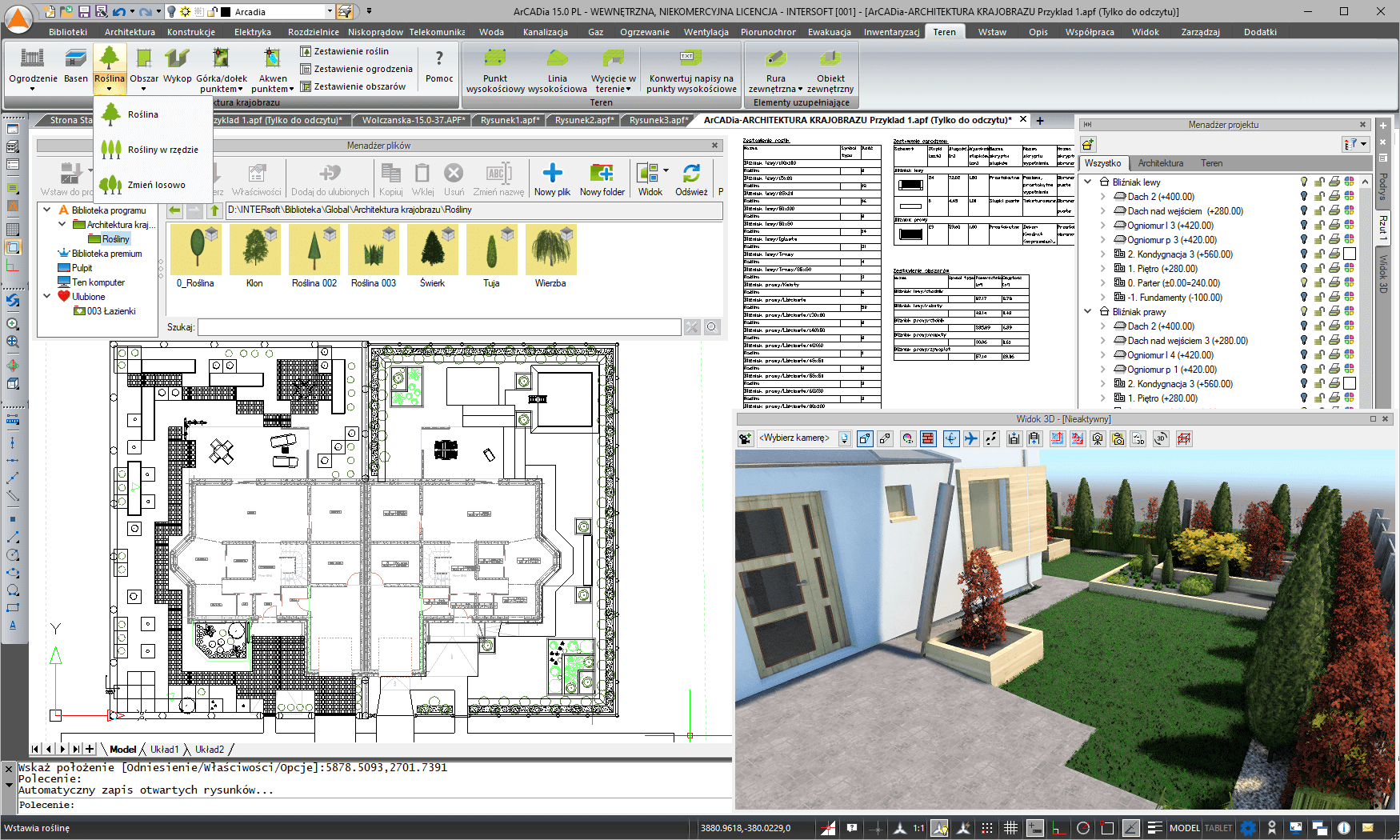 ArCADia-ARCHITEKTURA KRAJOBRAZU 15 | INTERsoft program CAD