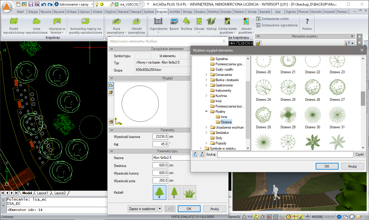 ArCADia-ARCHITEKTURA KRAJOBRAZU | INTERsoft program CAD