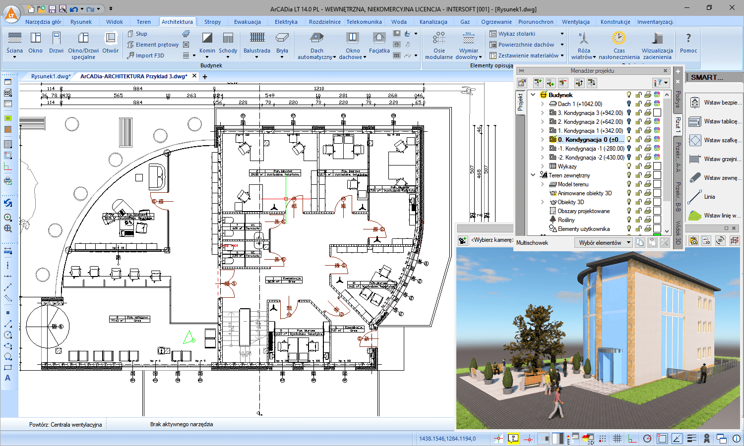 ArCADia BIM LT 14 + ArCADia-DROGI EWAKUACYJNE 3 | INTERsoft program CAD