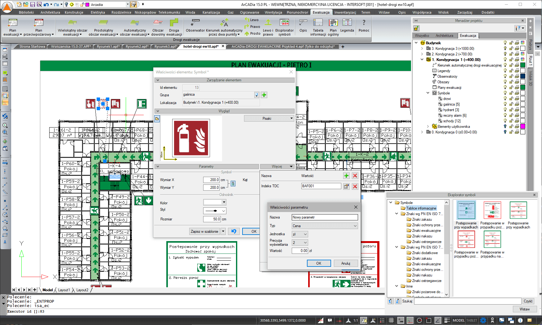 Aktualizacja ArCADia-DROGI EWAKUACYJNE z wersji 3 do 15 | INTERsoft program CAD
