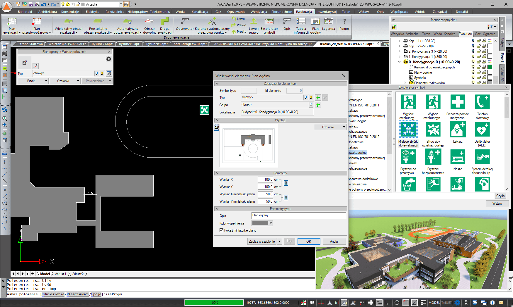 ArCADia-DROGI EWAKUACYJNE 15 | INTERsoft program CAD