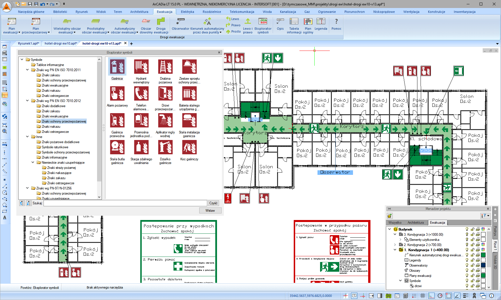 ArCADia-DROGI EWAKUACYJNE 15 | INTERsoft program CAD