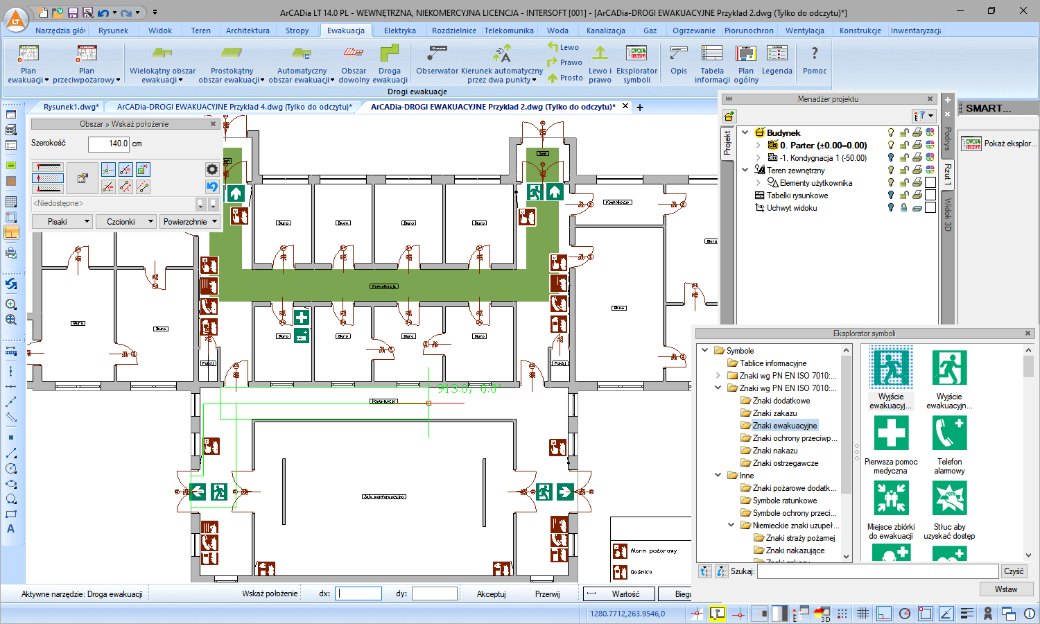 ArCADia-DROGI EWAKUACYJNE 3 | INTERsoft program CAD
