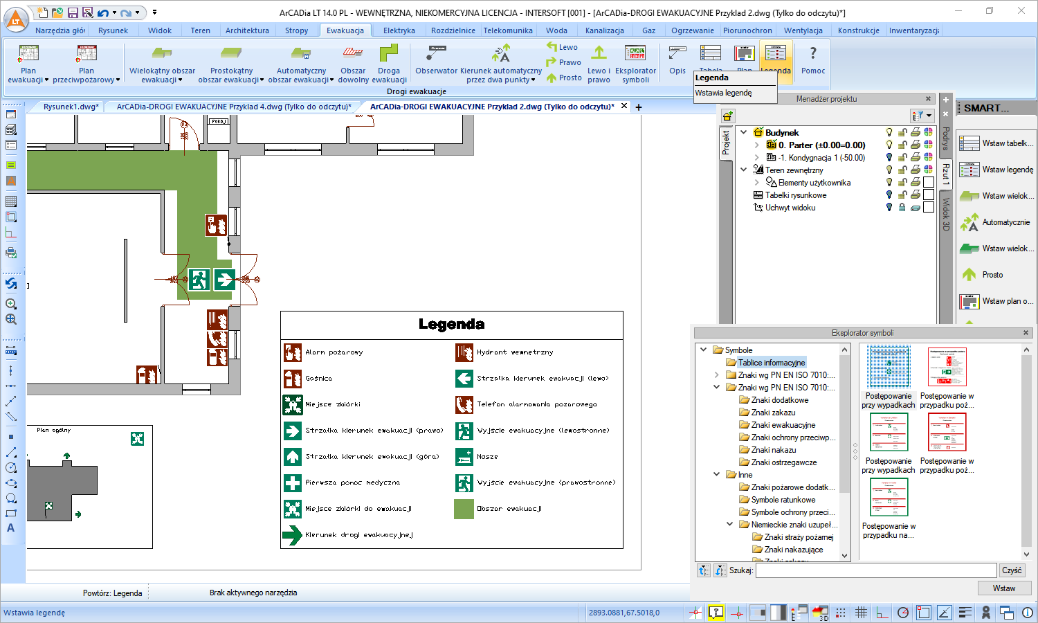 ArCADia-DROGI EWAKUACYJNE 3 | INTERsoft program CAD