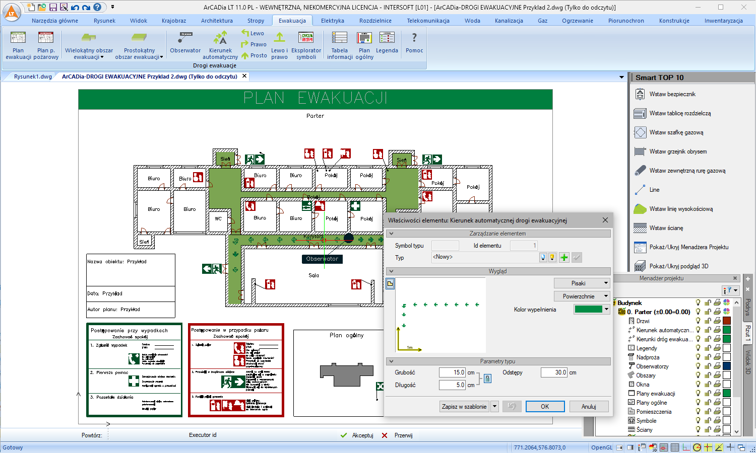 Aktualizacja do ArCADia-DROGI EWAKUACYJNE 3 | INTERsoft program CAD