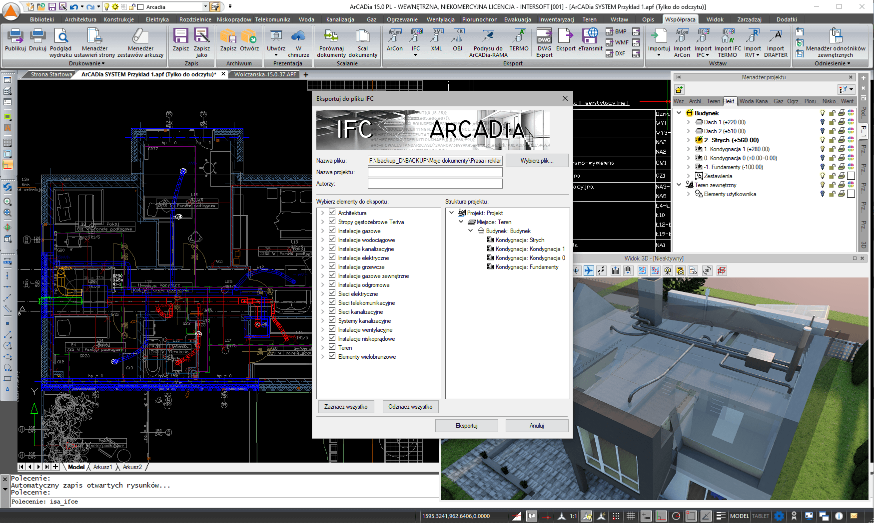 ArCADia-IFC RVT 15 | INTERsoft program CAD