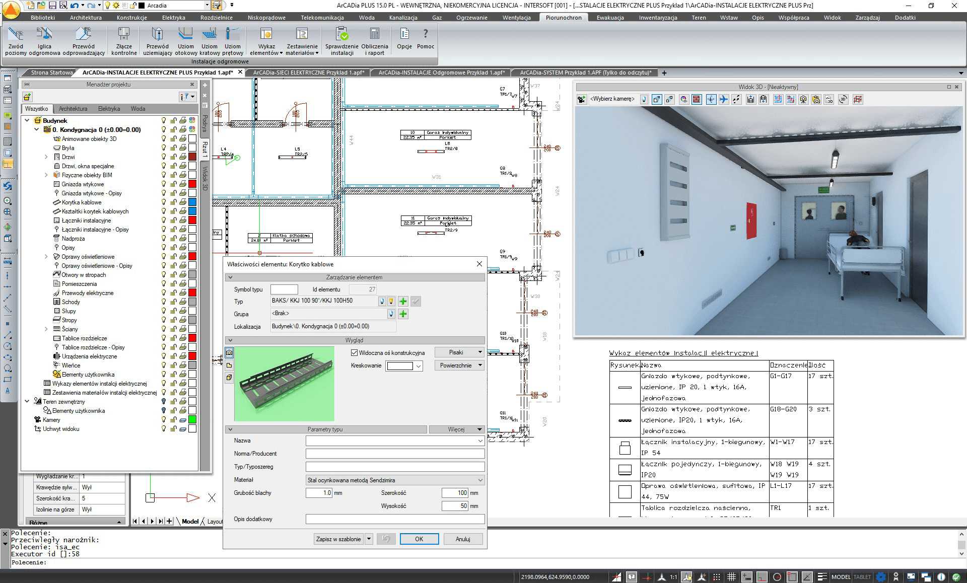 ArCADia-INSTALACJE ELEKTRYCZNE PLUS 15 | INTERsoft program CAD