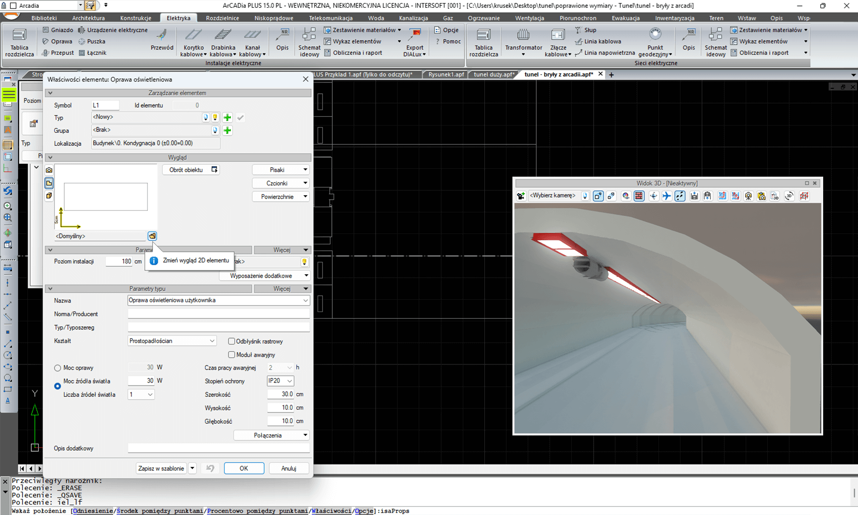 ArCADia-INSTALACJE ELEKTRYCZNE PLUS 15 | INTERsoft program CAD
