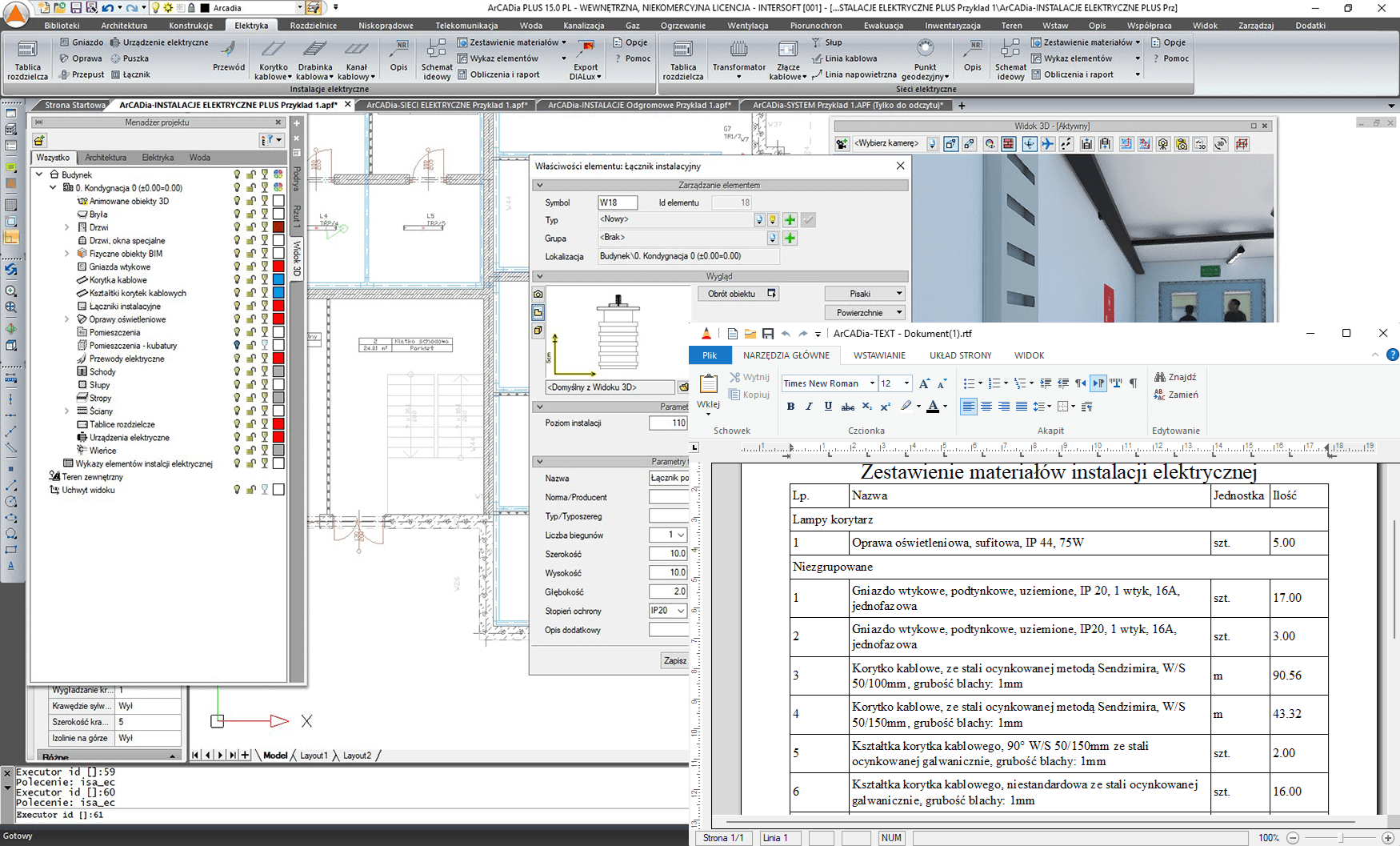 Aktualizacja ArCADia-INSTALACJE ELEKTRYCZNE z wersji 2 do 15 | INTERsoft program CAD