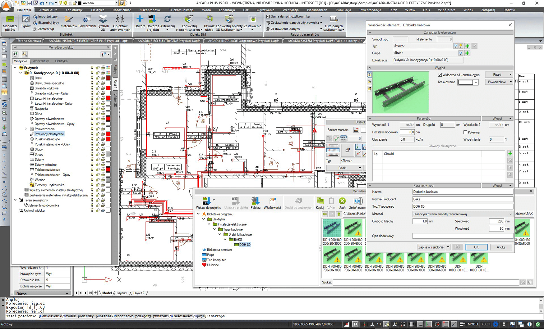 ArCADia-INSTALACJE ELEKTRYCZNE PLUS 15 | INTERsoft program CAD