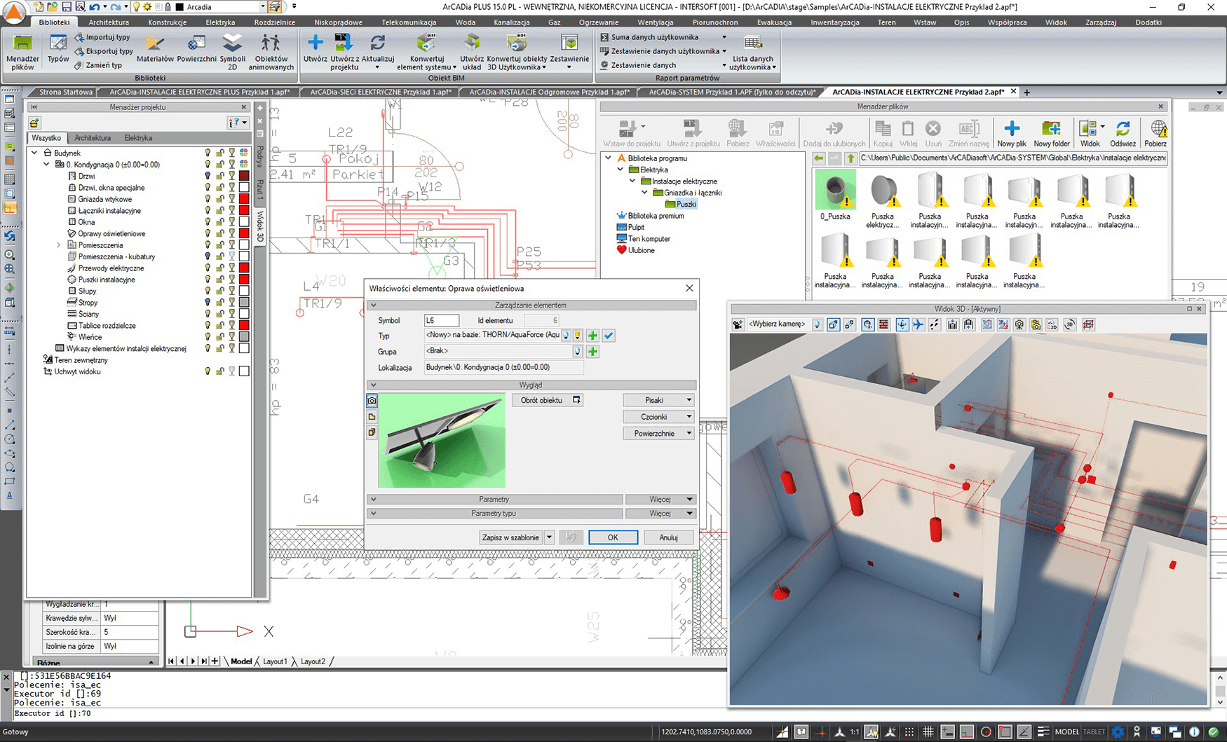 ArCADia-INSTALACJE ELEKTRYCZNE PLUS 15 | INTERsoft program CAD