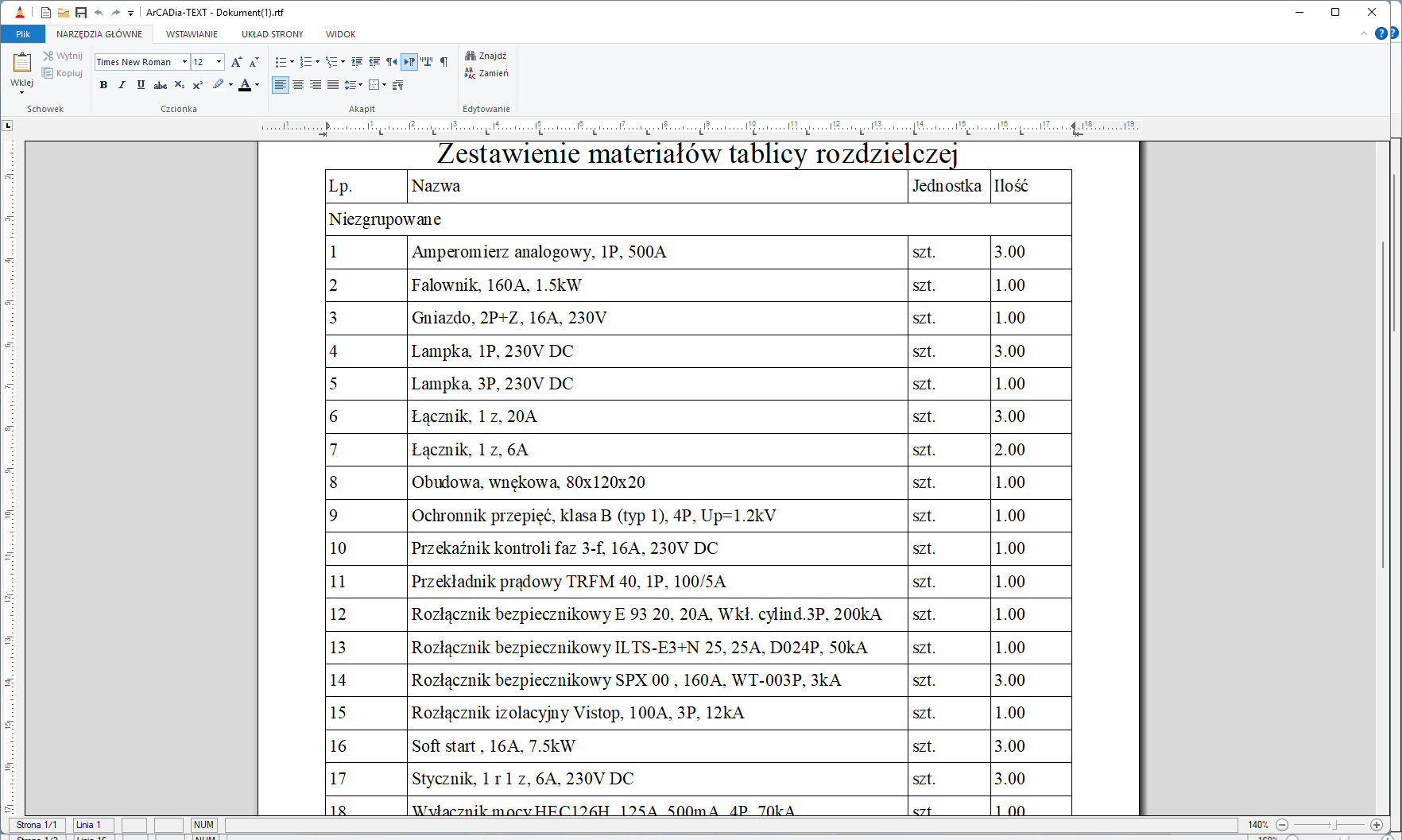 ArCADia-TABLICE ROZDZIELCZE 15 - licencja roczna | INTERsoft program CAD