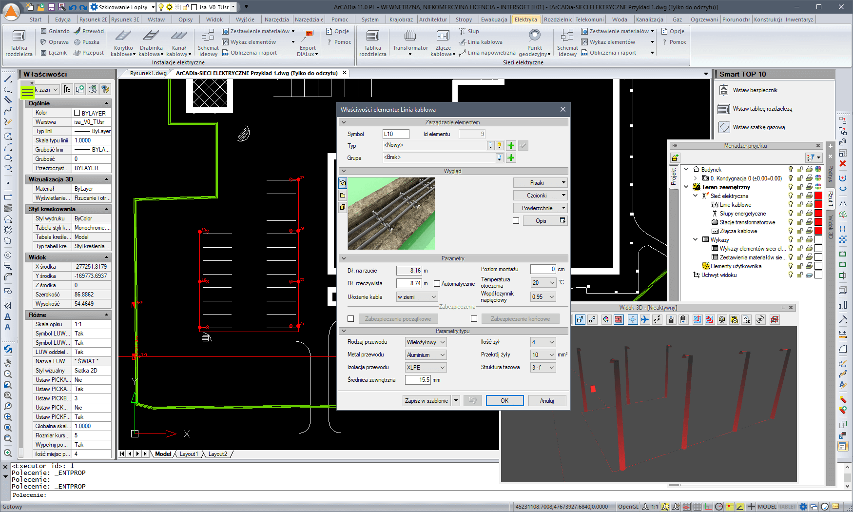 ArCADia-SIECI ELEKTRYCZNE 2 | INTERsoft program CAD