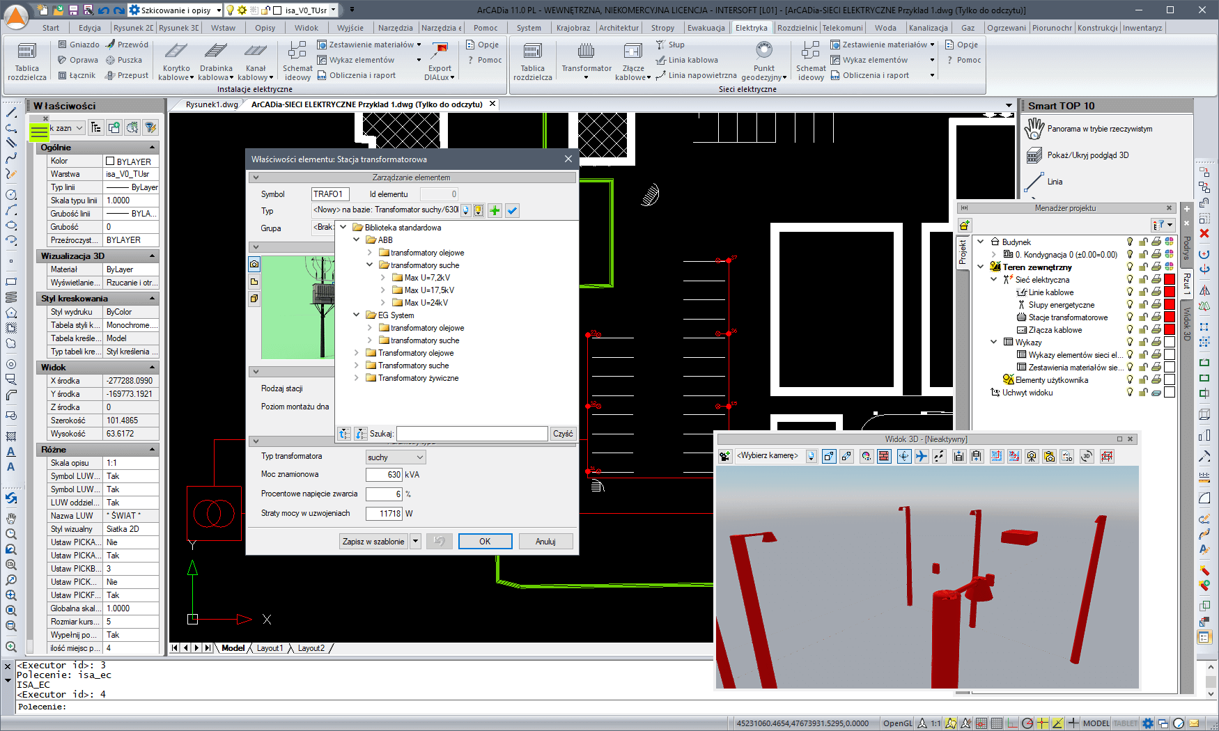 ArCADia-SIECI ELEKTRYCZNE 2 | INTERsoft program CAD