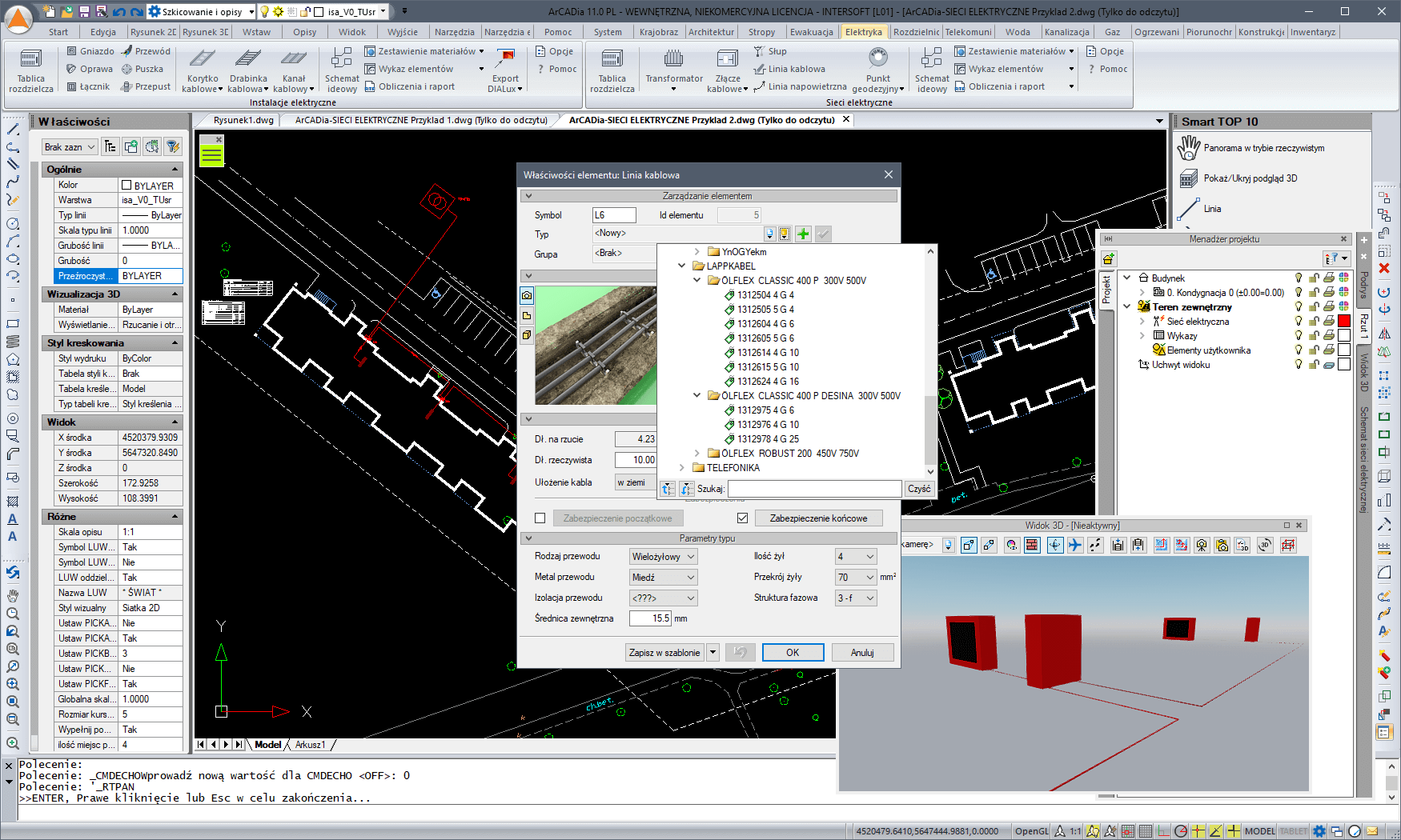 ArCADia-SIECI ELEKTRYCZNE 2 | INTERsoft program CAD