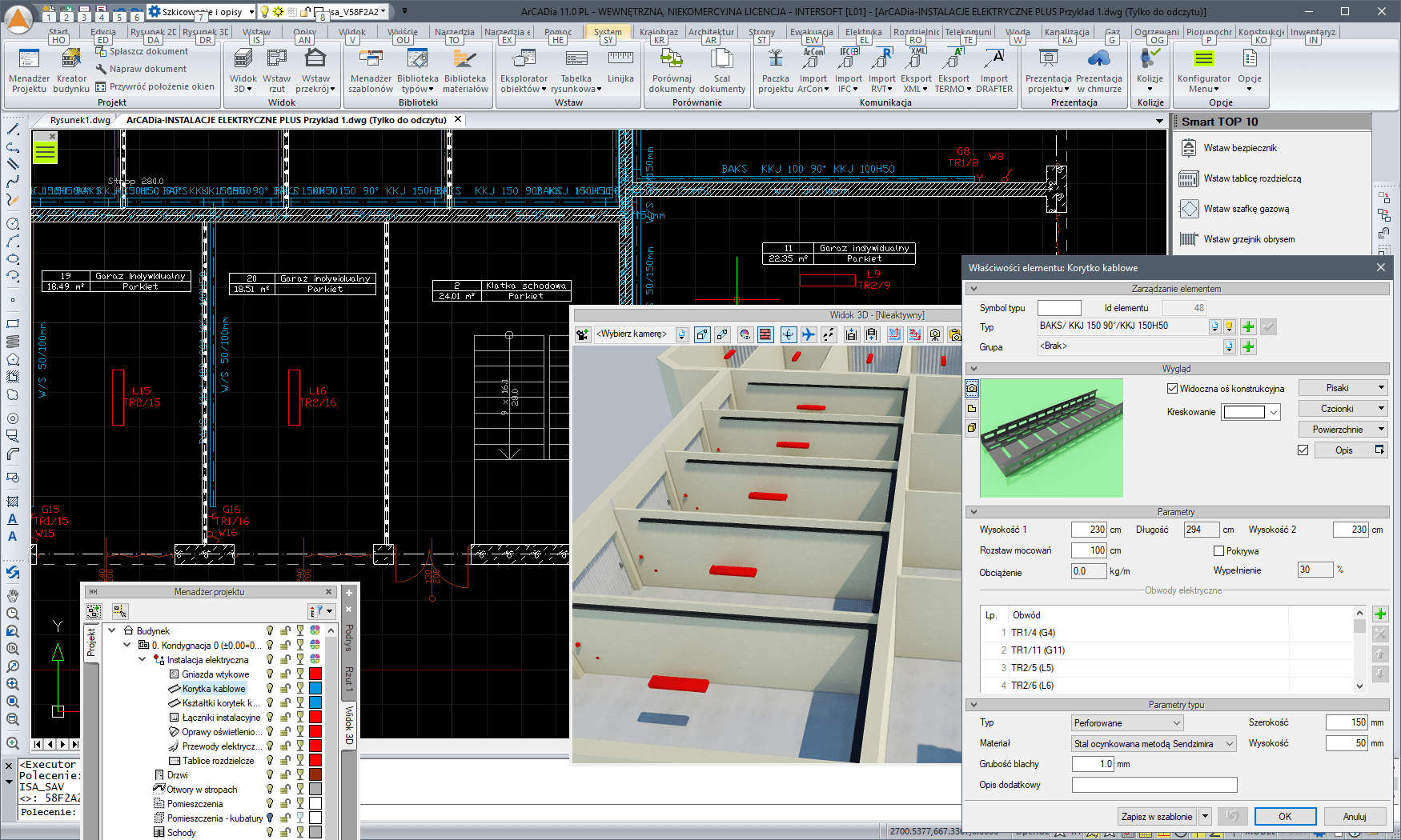 ArCADia-INSTALACJE ELEKTRYCZNE PLUS 2 - lic. roczna | INTERsoft program CAD