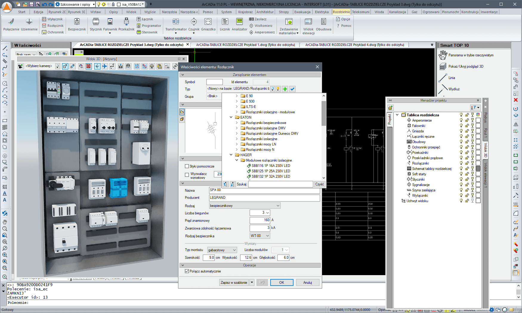 ArCADia-TABLICE ROZDZIELCZE 15 | INTERsoft program CAD