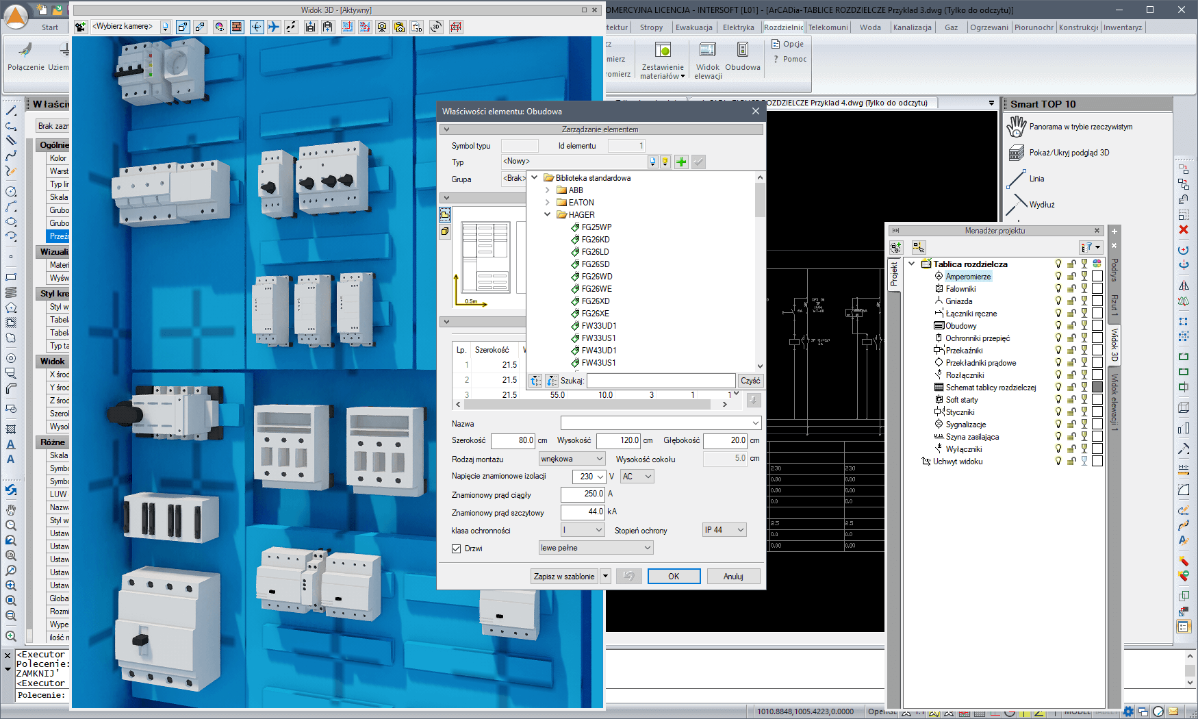 ArCADia-TABLICE ROZDZIELCZE 15 | INTERsoft program CAD
