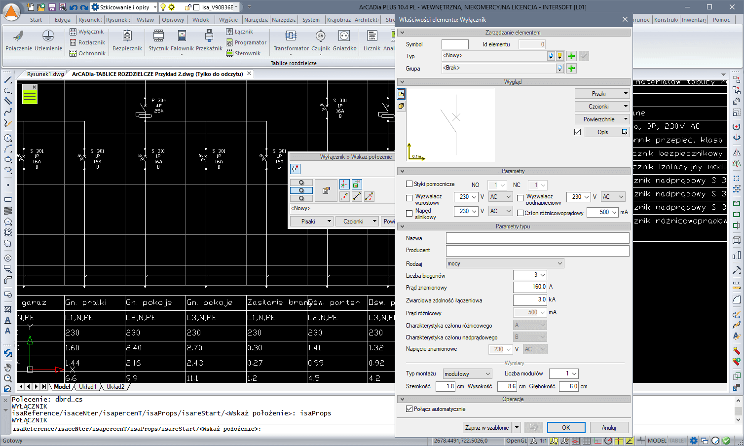 ArCADia-TABLICE ROZDZIELCZE 2 - licencja roczna | INTERsoft program CAD