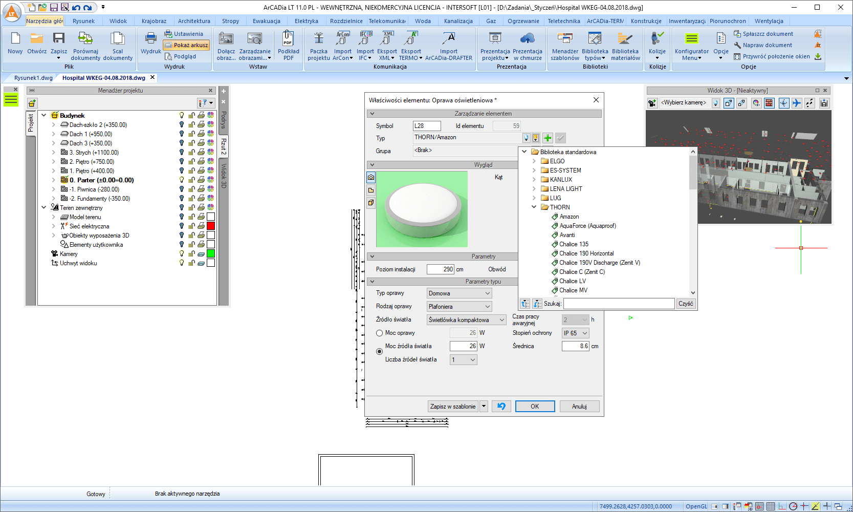 ArCADia-INSTALACJE ELEKTRYCZNE PLUS 2 | INTERsoft program CAD