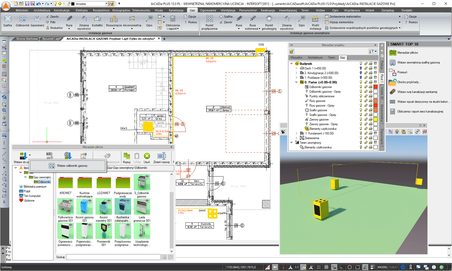 ArCADia-INSTALACJE GAZOWE 15 - licencja roczna | INTERsoft program CAD