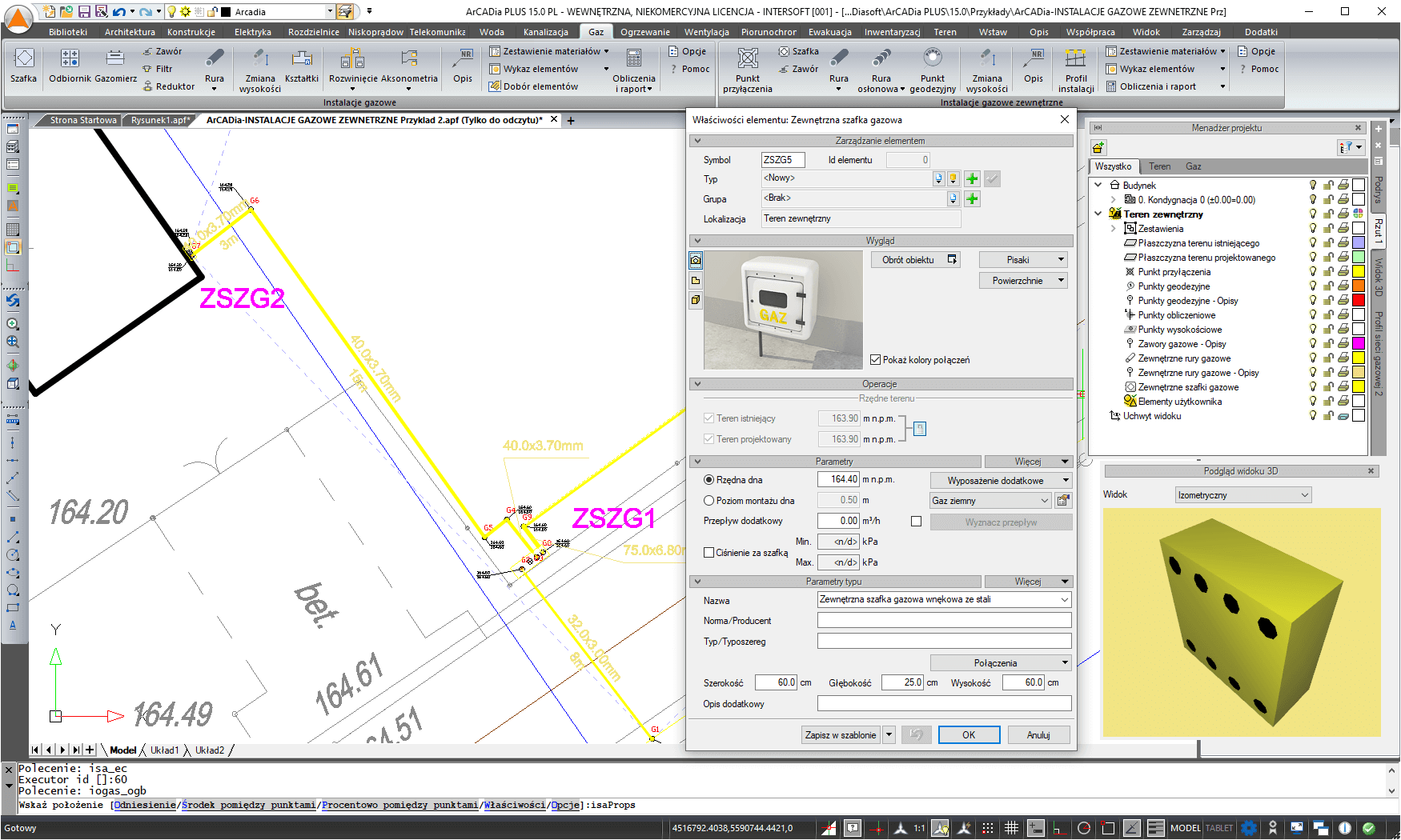 ArCADia-INSTALACJE GAZOWE ZEWNTRZNE 15 - lic. roczna | INTERsoft program CAD