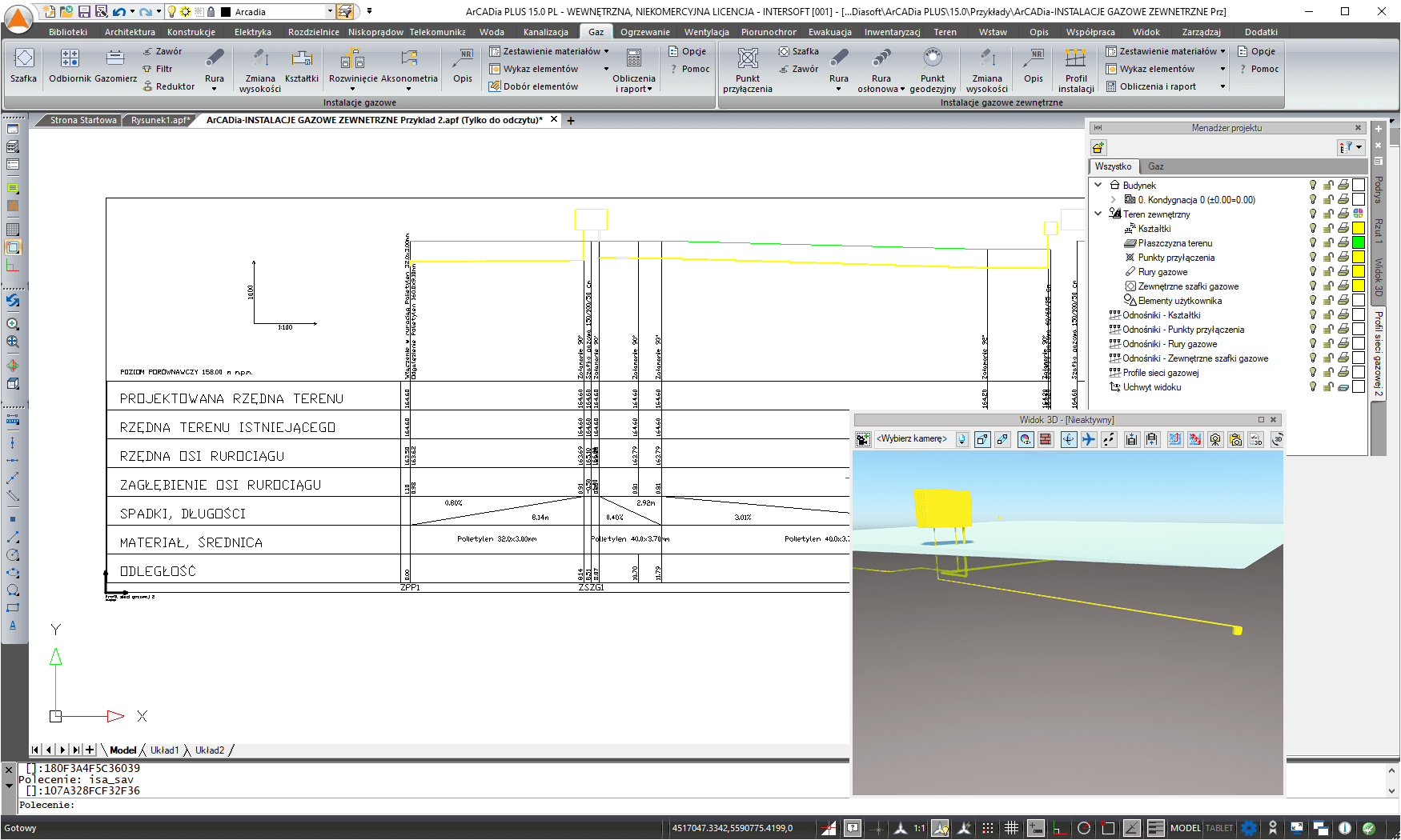 ArCADia-INSTALACJE GAZOWE ZEWNTRZNE 15 - lic. roczna | INTERsoft program CAD