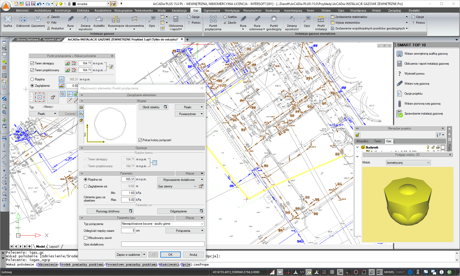 ArCADia-INSTALACJE GAZOWE ZEWNTRZNE 15 - lic. roczna | INTERsoft program CAD