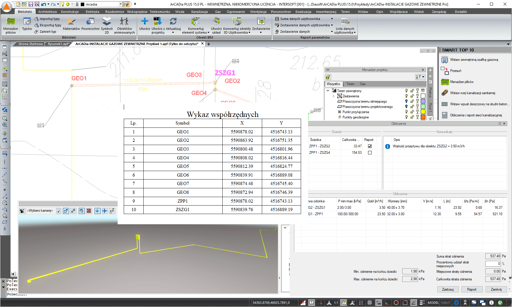 ArCADia-INSTALACJE GAZOWE ZEWNTRZNE 15 - lic. roczna | INTERsoft program CAD