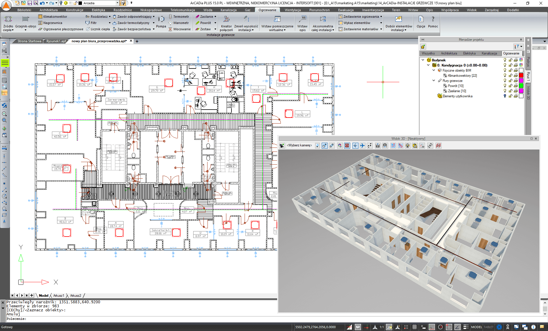 ArCADia-INSTALACJE GRZEWCZE 15 - licencja roczna | INTERsoft program CAD