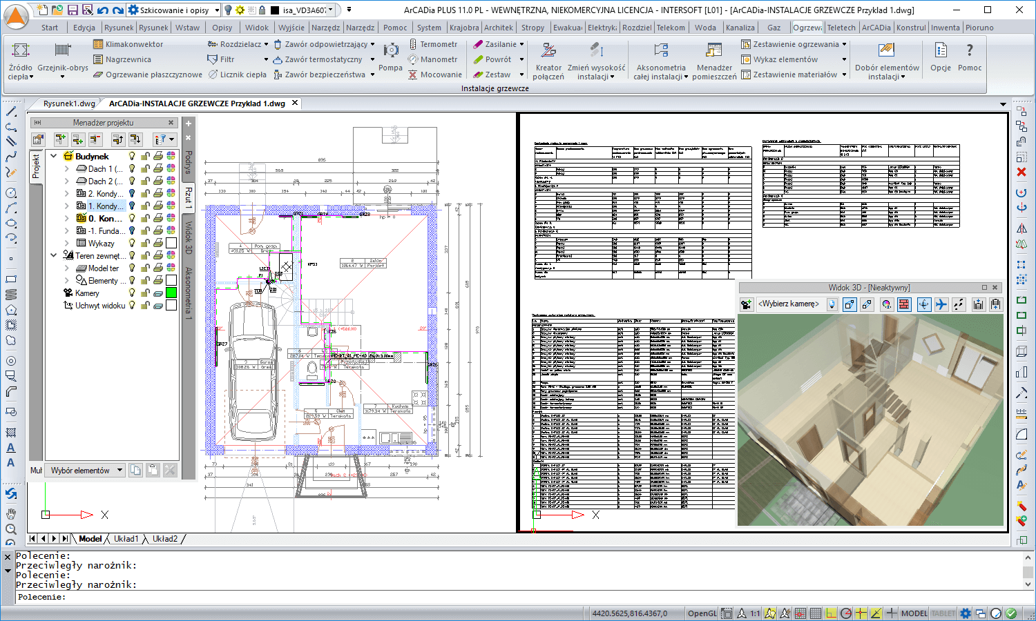 ArCADia-INSTALACJE GRZEWCZE 2 - licencja roczna | INTERsoft program CAD