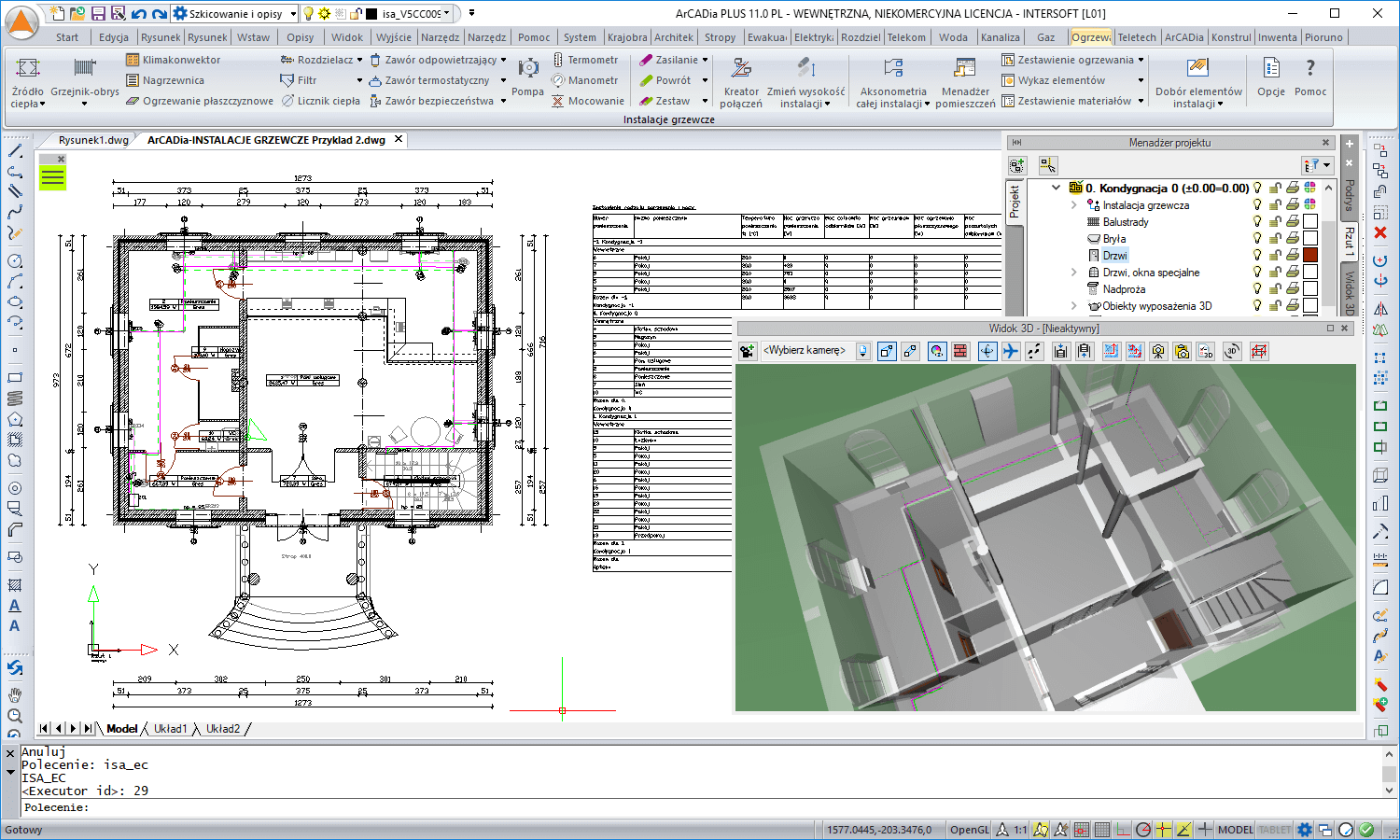 ArCADia-INSTALACJE GRZEWCZE 2 | INTERsoft program CAD