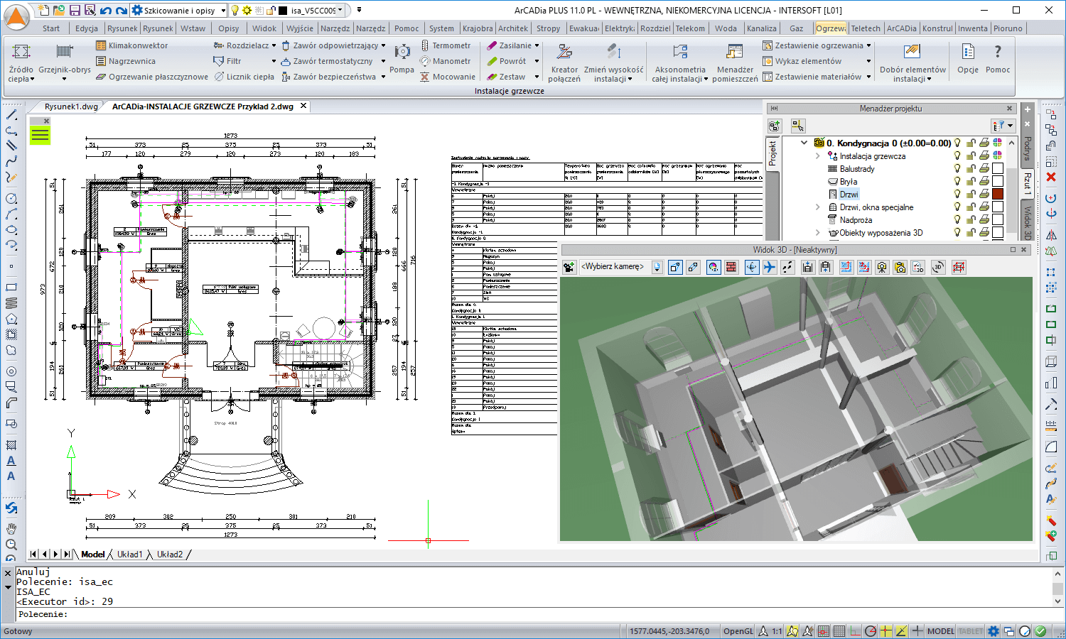 ArCADia-INSTALACJE GRZEWCZE 2 - licencja roczna | INTERsoft program CAD