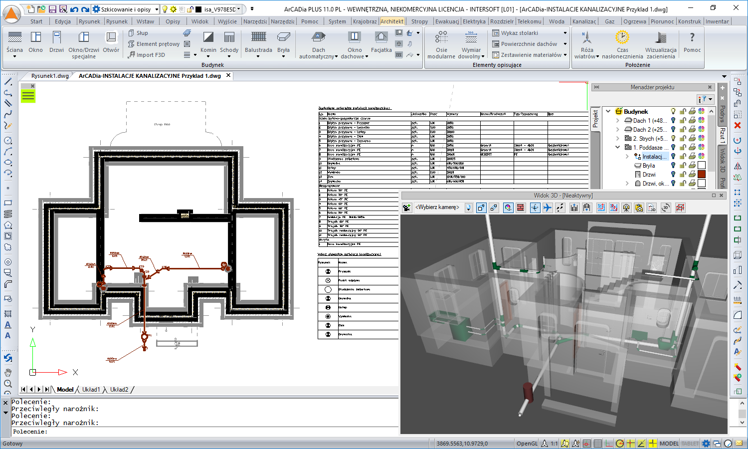 ArCADia-INSTALACJE KANALIZACYJNE 2 | INTERsoft program CAD