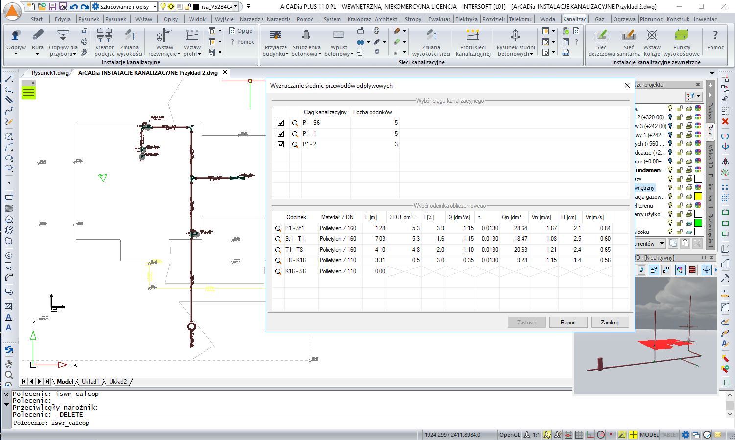 ArCADia-INSTALACJE KANALIZACYJNE 2 | INTERsoft program CAD