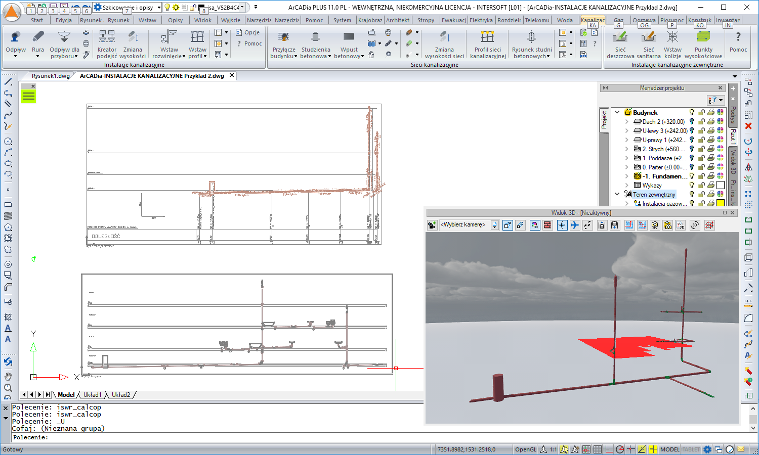 ArCADia-INSTALACJE KANALIZACYJNE 2 | INTERsoft program CAD