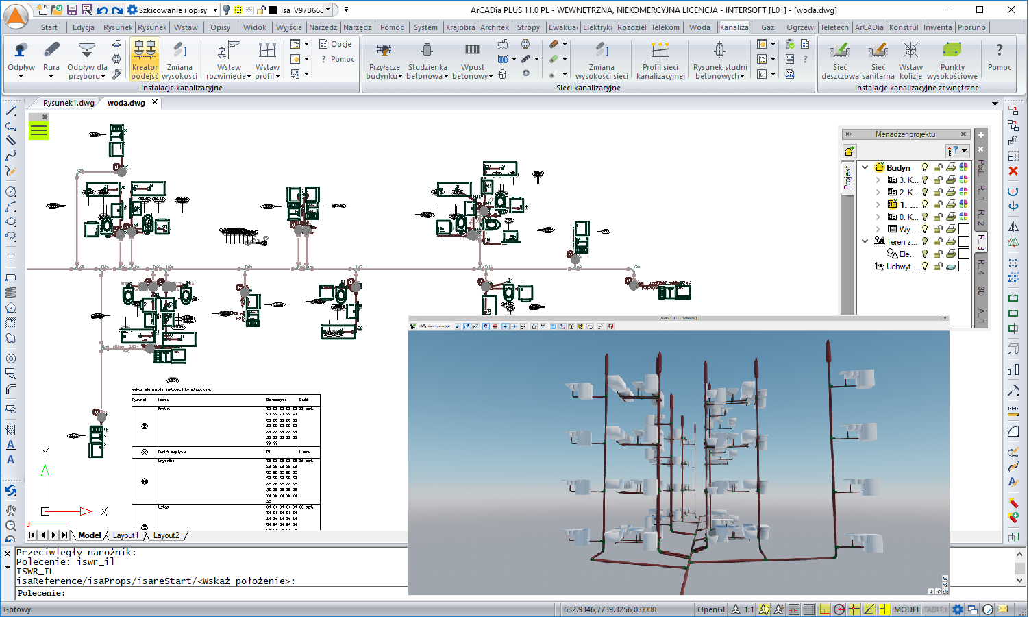 ArCADia-INSTALACJE KANALIZACYJNE 2 | INTERsoft program CAD