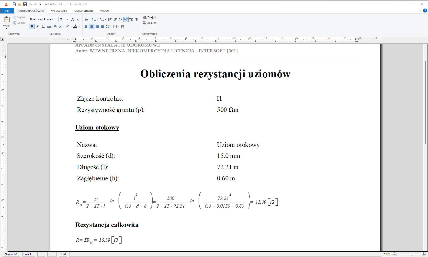 ArCADia-INSTALACJE ODGROMOWE - licencja roczna | INTERsoft program CAD