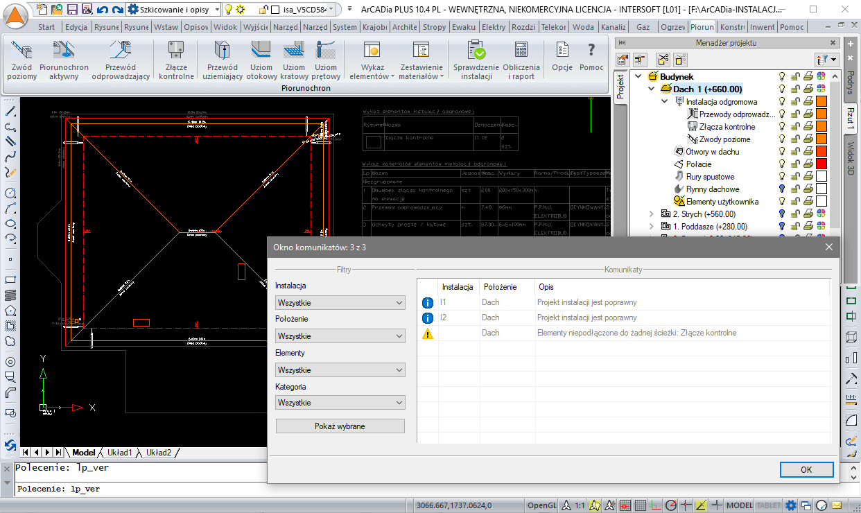 ArCADia-INSTALACJE ODGROMOWE | INTERsoft program CAD